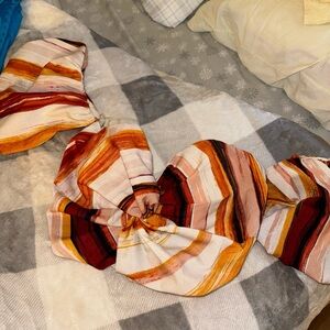 Orange striped crop top